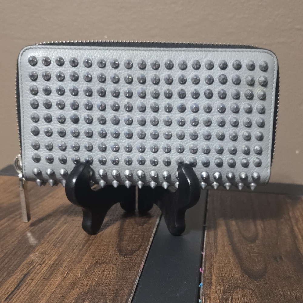 Christian Loubutin Panettone Gray Zip-Around Wallet